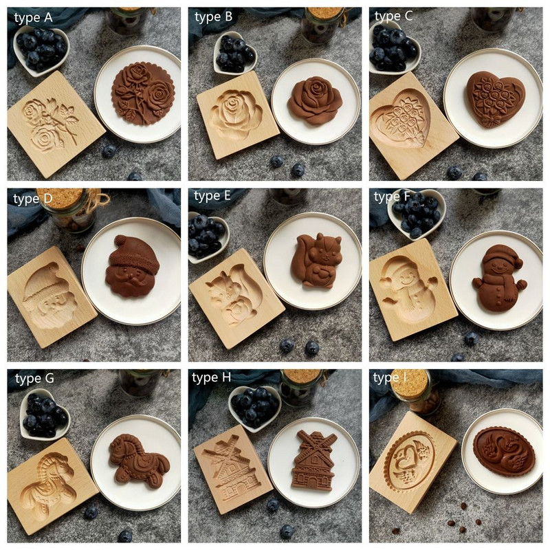 Φόρμα μπισκότου Ξύλινο Ψήσιμο Μελόψωμο Τραγανό Μπισκότο Φόρμα Κόφτερ Φόρμα Ζαχαροπλαστικής Χριστουγεννιάτικη διακόσμηση Άγιος Βασίλης Ψήσιμο κουζίνας