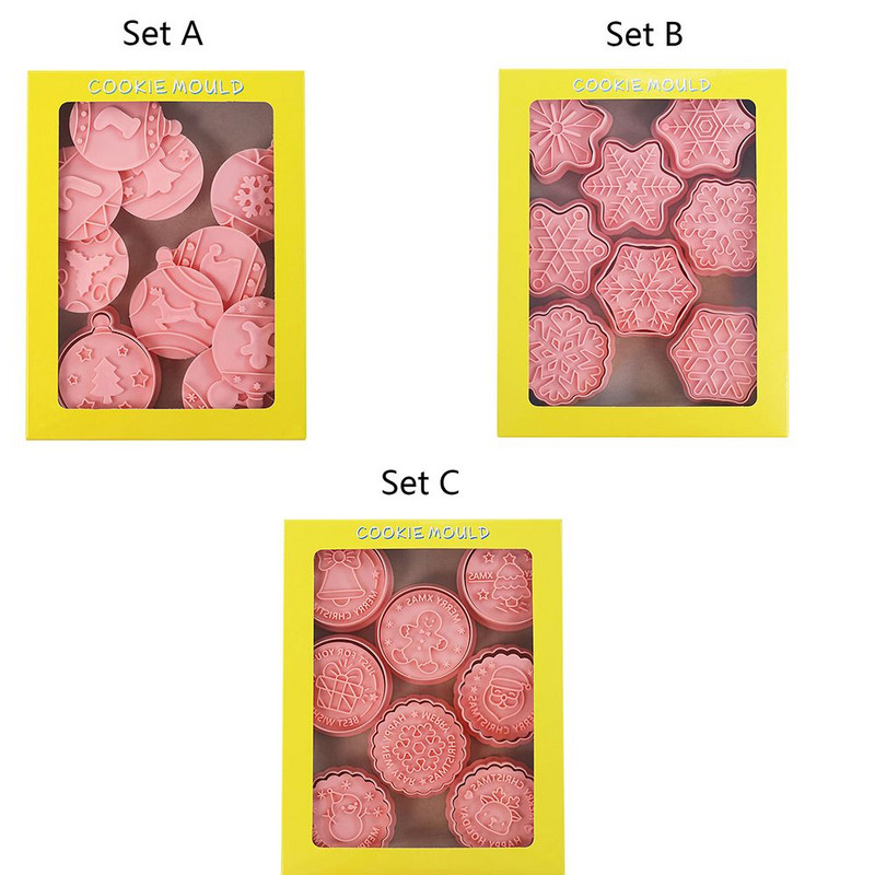 Uus jõuluvana lumememm puu põder armsa mustriga küpsise tempel surve fondant suhkur käsitöö küpsetustööriistad küpsisevormide dekoratsioonikomplektid