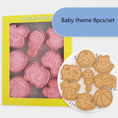 8 tk/komplekt beebiteemaline multifilm 3D küpsiselõikur, küpsised, vorm, plastist küpsetusvorm, küpsised kaunistusvahendid köögitarvikud