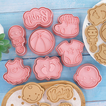 8 τμχ/Σετ μωρό με θέμα κινουμένων σχεδίων 3D μπισκότα κόφτη μπισκότων φόρμα Πλαστική φόρμα ψησίματος Εργαλεία διακόσμησης μπισκότων Αξεσουάρ κουζίνας