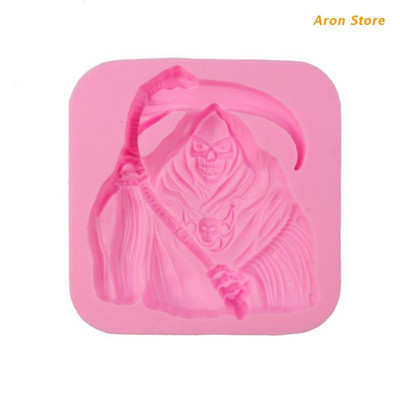 G5AB Witch Shape Υλικό σιλικόνης Τετράγωνο καλούπι DIY Φοντάν Φόρμα κέικ Εργαλεία ψησίματος Υπέροχο δώρο για τους λάτρεις του ψησίματος για το Halloween