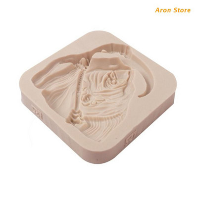 G5AB Witch Shape Υλικό σιλικόνης Τετράγωνο καλούπι DIY Φοντάν Φόρμα κέικ Εργαλεία ψησίματος Υπέροχο δώρο για τους λάτρεις του ψησίματος για το Halloween