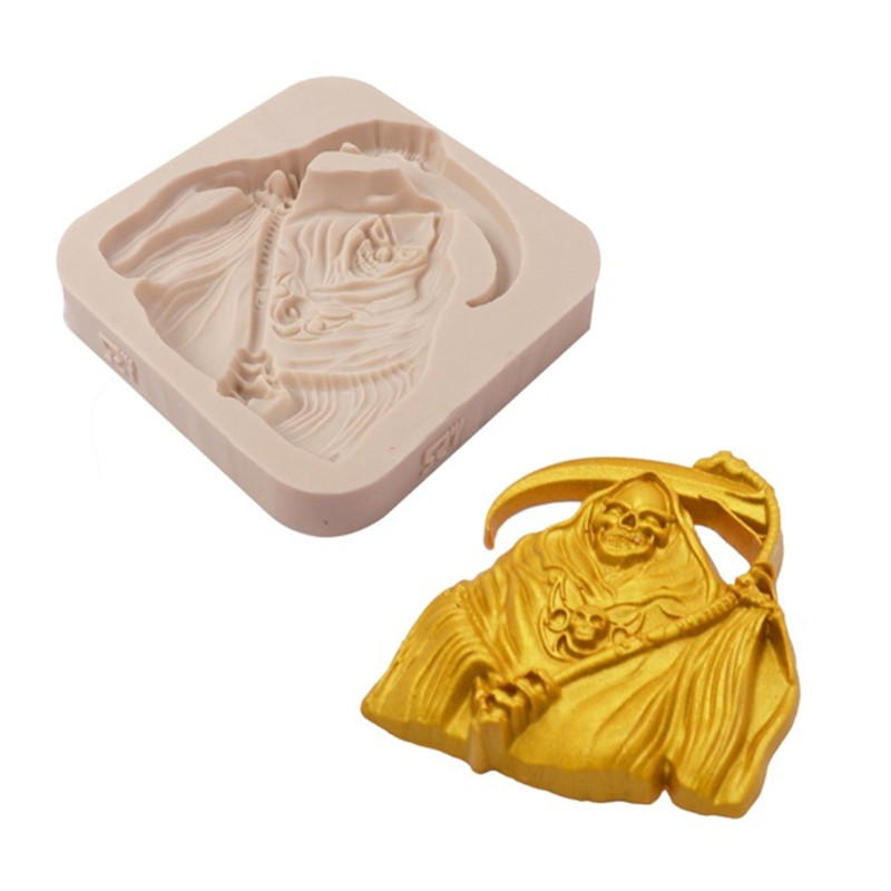 G5AB Witch Shape Υλικό σιλικόνης Τετράγωνο καλούπι DIY Φοντάν Φόρμα κέικ Εργαλεία ψησίματος Υπέροχο δώρο για τους λάτρεις του ψησίματος για το Halloween