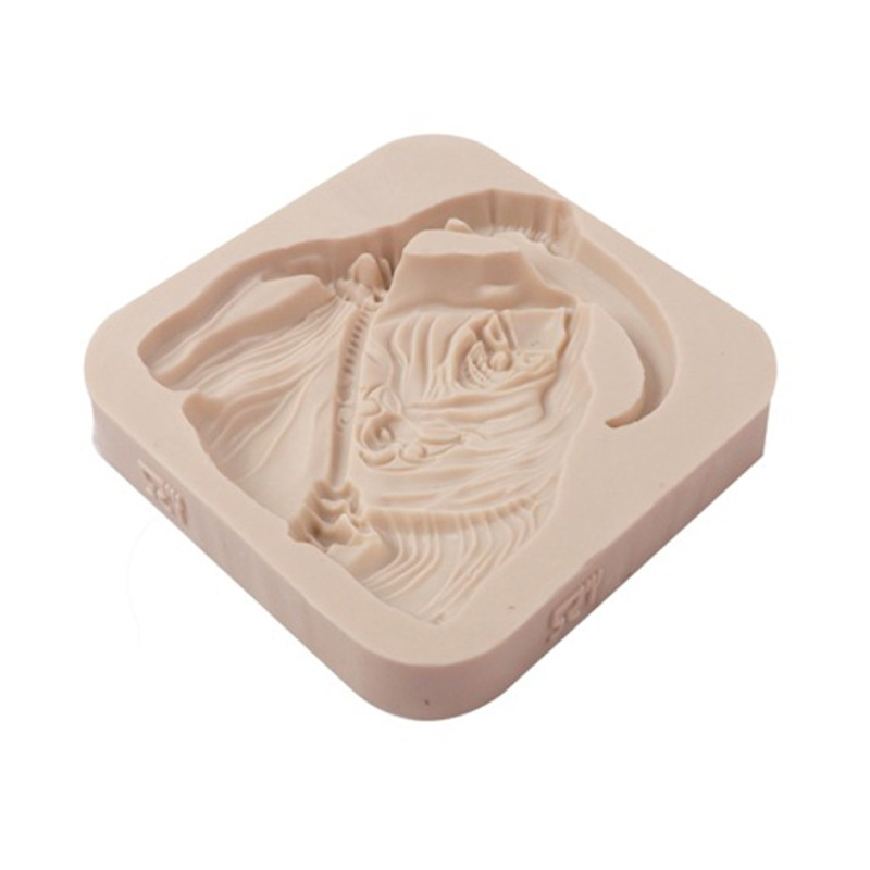 G5AB Witch Shape Υλικό σιλικόνης Τετράγωνο καλούπι DIY Φοντάν Φόρμα κέικ Εργαλεία ψησίματος Υπέροχο δώρο για τους λάτρεις του ψησίματος για το Halloween