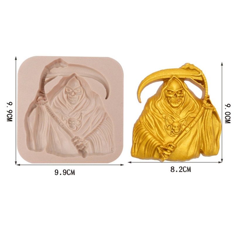 G5AB Witch Shape Υλικό σιλικόνης Τετράγωνο καλούπι DIY Φοντάν Φόρμα κέικ Εργαλεία ψησίματος Υπέροχο δώρο για τους λάτρεις του ψησίματος για το Halloween