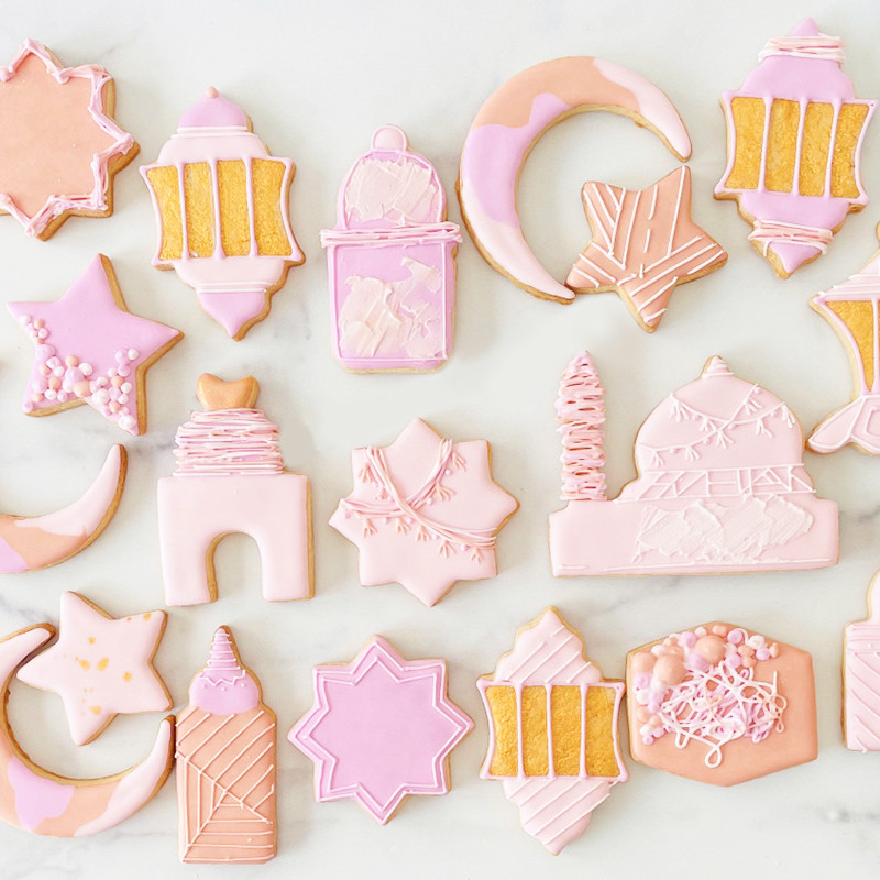 5 τμχ Σετ κόφτη μπισκότων EID MUBARAK Ραμαζάνι Ισλαμική μουσουλμανική φόρμα μπισκότων Moon Star Stamp DIY Fondant Διακοσμητικό κέικ Εργαλεία ψησίματος