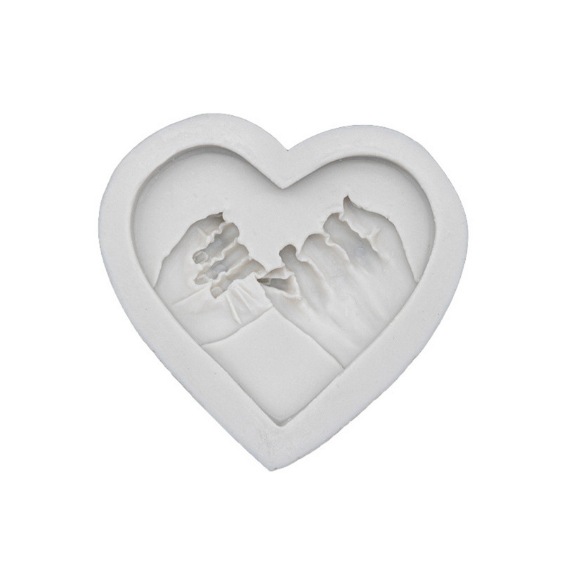 Lovers` Love Hand Pulled Sugarcane Silicone Cake Διακοσμητική τούρτα γενεθλίων Διακοσμητικό μπισκότο σοκολάτας Ρομαντικό όμορφο σχέδιο