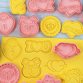 8 τμχ Σετ μπισκότων κοπής με θέμα Love Σετ καρδιών για τη γιορτή του Αγίου Βαλεντίνου Μπισκότο Φοντάν Σφραγίδα για δώρο γάμου για την ημέρα του Αγίου Βαλεντίνου
