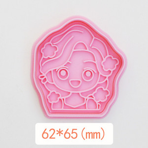 Cutter pentru prăjituri prințesă pentru tăiere pentru biscuiți din plastic, ștampilă de presă, matriță pentru prăjituri, pentru fondant, pentru artizanat pentru zahăr, matriță pentru biscuiți de bucătărie