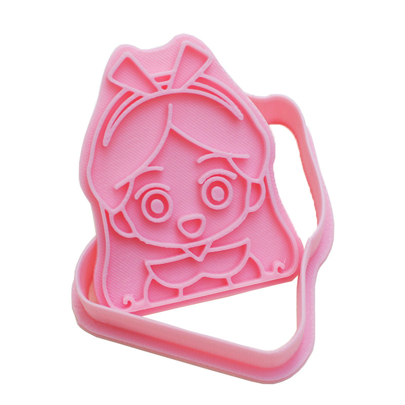 Cutter pentru prăjituri prințesă pentru tăiere pentru biscuiți din plastic, ștampilă de presă, matriță pentru prăjituri, pentru fondant, pentru artizanat pentru zahăr, matriță pentru biscuiți de bucătărie