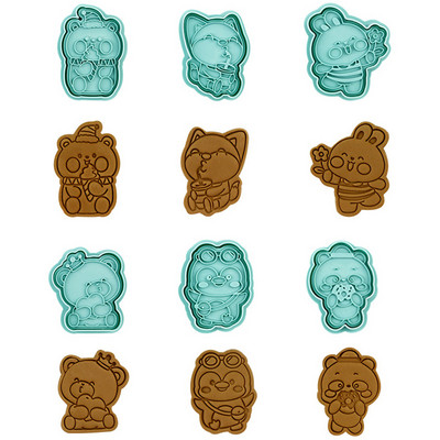 6 tk Space Astronaut küpsiselõikuri komplekt Kosmosemehe astronauti kujuga multikas Vajutatav küpsisevorm küpsisetempliga külmutusküpsise tööriist