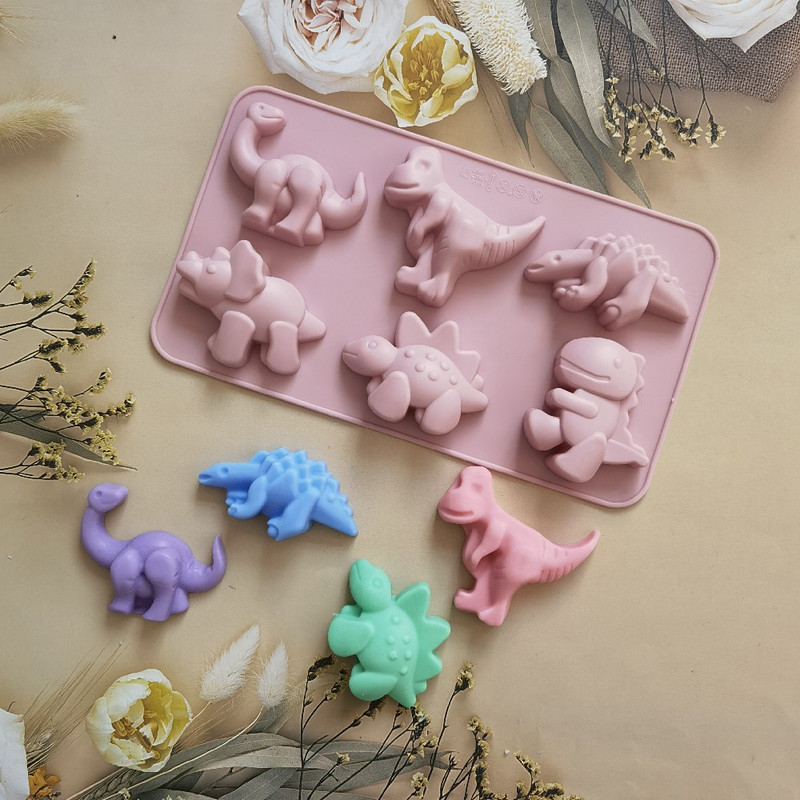 Силиконова форма за шоколад Карикатура Животно Мечка Динозавър Шоколадови бонбони Кубчета лед Детска хранителна добавка Парти инструмент за печене
