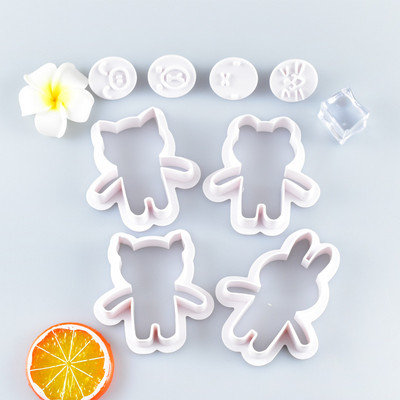 Χαριτωμένο ζωικό μπισκότο μούχλα αρκουδάκι κουνέλι γάτα χοίρου σε σχήμα μπισκότων κόφτης σφραγίδα 3D Hug Nut Fondant κέικ Εργαλεία διακόσμησης Σκεύη ψησίματος κουζίνας