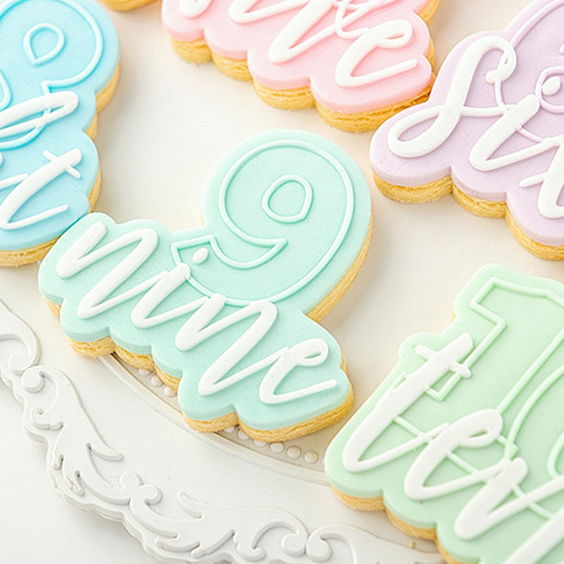 Kondiitritoodete tempel 1 tk akrüülküpsise reljeefvorm Palju õnne sünnipäevaks Fondant tempel tähestiku number küpsiselõikur ja reljeef 1024718