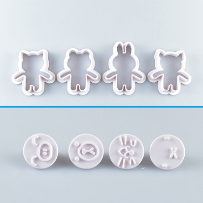 Drăguț de desene animate urs iepure pisică porc formă de tăiat prăjituri set fondant prăjitură biscuiți tăietor unelte 3D pentru decorarea torturilor matrițe pentru copt