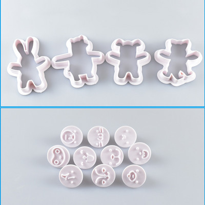 Drăguț de desene animate urs iepure pisică porc formă de tăiat prăjituri set fondant prăjitură biscuiți tăietor unelte 3D pentru decorarea torturilor matrițe pentru copt