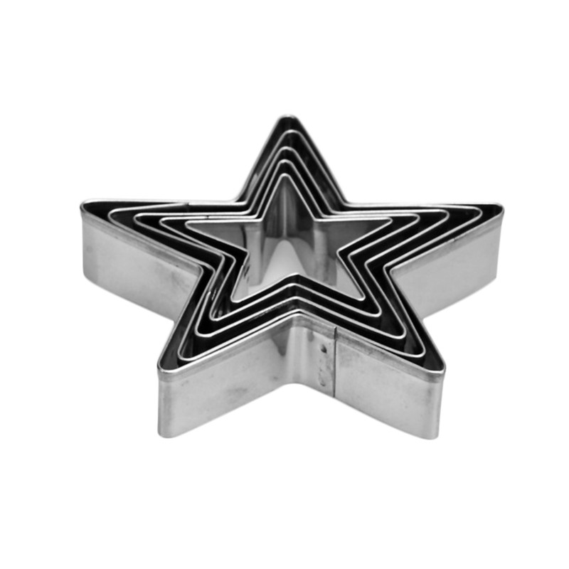 KHGDNOR 5 ΤΕΜ/Σετ Στρογγυλό/Καρδιά/Λουλούδι/Σχήμα Αστέρι Κόφτης μπισκότων Πρωτοχρονιάς Διακόσμηση Εργαλεία τούρτας Μπισκότο Φόρμα κομματιού για Χριστουγεννιάτικο μπισκότο