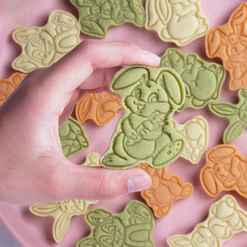 8tk 2023 3D lihavõttejänese küpsisevorm armas multikas küülikuküpsisevorm Fondant tempel lihavõttepeo kaunistused küpsetustööriistad