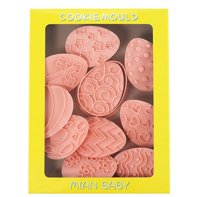 10 τμχ/σετ Εργαλείο DIY 3D Press Εργαλεία ψησίματος Flip Sugar Baking Πασχαλινό αυγό Φόρμα για πασχαλινό μπισκότο Φόρμα κοπής μπισκότων