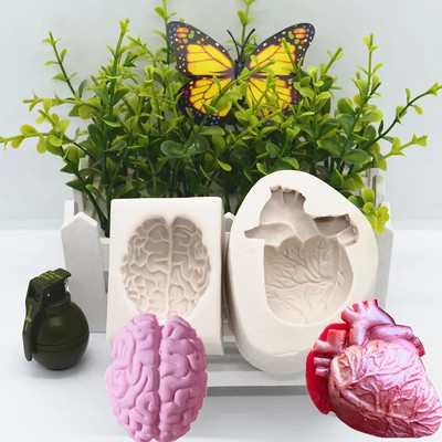Φόρμα σιλικόνης εγκεφάλου αποκριάτικων καρδιών DIY Κέικ Ζαχαροπλαστικής Φοντάν Καλούπια Επιδόρπιο Διακόσμηση δαντέλας σοκολάτας