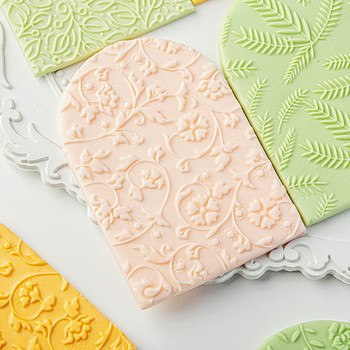 Листа Цветя Акрилни форми за бутало за бисквитки Форма за торта с фондан Бисквити Sugarcraft Инструменти за релефно щамповане на торта Печата за бисквитки