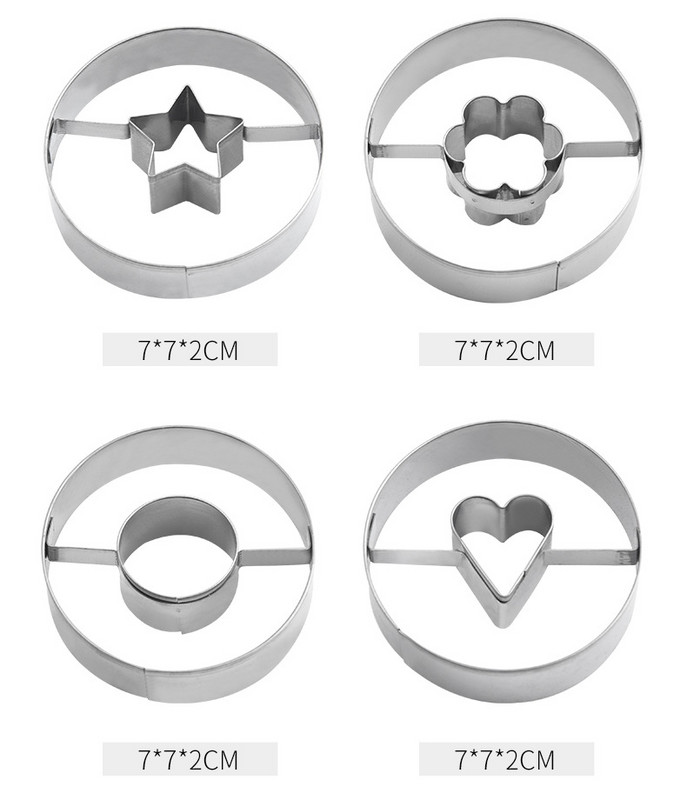 4 tk/komplekti küpsisetempli küpsis, kohandatud roostevabast terasest süda, naeratava näo kujuga küpsisevorm küpsiselõikur kondiitritooted küpsetusnõud