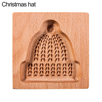 1 τμχ 3D Ξύλινη φόρμα ψησίματος για μπισκότα Χριστουγεννιάτικα σκαλιστά μελόψωμο φόρμα μπισκότων Διακοσμητικό μπισκότο σφραγίδα ανάγλυφο Craft Decor Εργαλεία ψησίματος