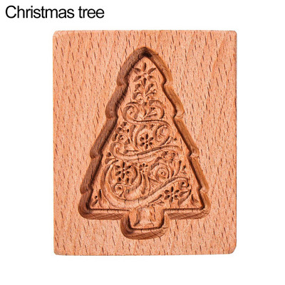 1 τμχ 3D Ξύλινη φόρμα ψησίματος για μπισκότα Χριστουγεννιάτικα σκαλιστά μελόψωμο φόρμα μπισκότων Διακοσμητικό μπισκότο σφραγίδα ανάγλυφο Craft Decor Εργαλεία ψησίματος