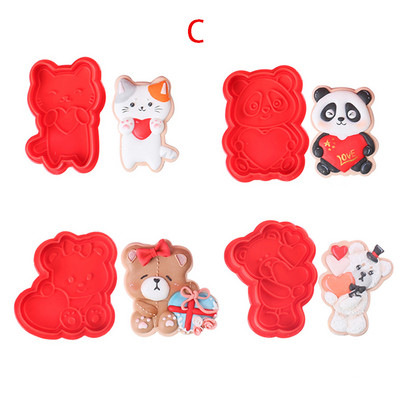 4 tk/komplekt Balloon Love küpsise templilõikur Vormid Ystävänpäivä küpsise templid Plastikust küpsise biskviitvormi küpsetustööriistad