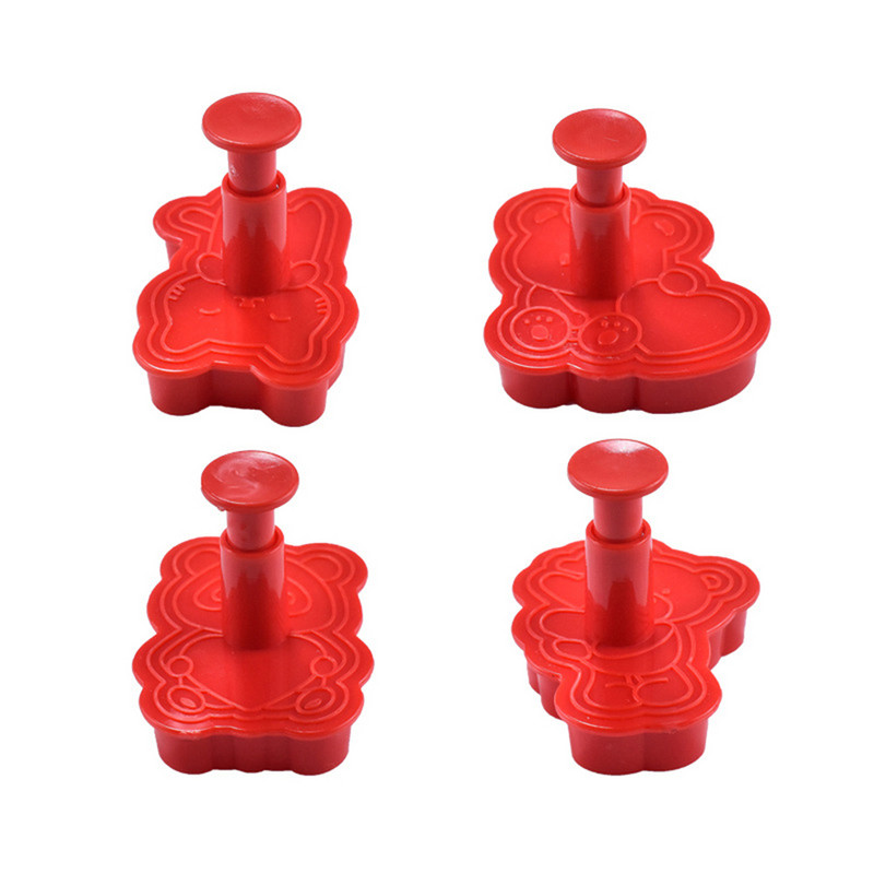 4 tk/komplekt Balloon Love küpsise templilõikur Vormid Ystävänpäivä küpsise templid Plastikust küpsise biskviitvormi küpsetustööriistad