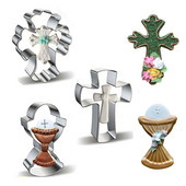 3 tk Holy Cross Chalice küpsiselõikuri komplekt roostevabast terasest fondant tassi koogi kaunistamiseks šokolaadist Sugarcrafti küpsiselõikur