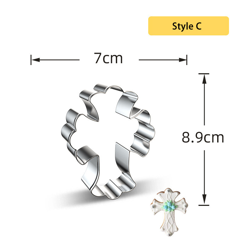 3 τμχ Σετ κουπαστών Holy Cross Chalice από ανοξείδωτο ατσάλι Φοντάν Κέικ Κέικ Εργαλεία Διακόσμησης Σοκολάτα Sugarcraft Κόφτης μπισκότων