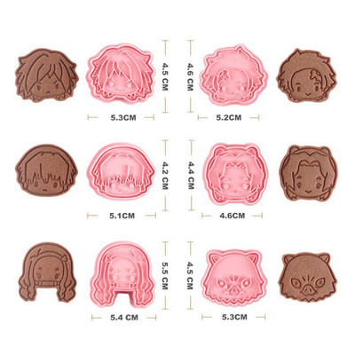 6 τμχ Anime Jujutsu Kaisen Cookie Cutters Set Baking 3D Press Stamp Embosser Mold Mold Cookie Stamp Cutter Cake DIY Mold