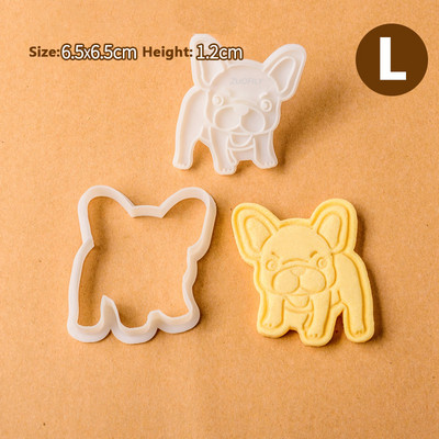 Νέο 2 τεμάχια/Σετ χαριτωμένο μπουλντόγκ σε σχήμα μπουλντόγκ, φόρμα για μπισκότα, εργαλεία ψησίματος για μπισκότα Εργαλείο ψησίματος Κουζινικά σκεύη Bakeware DIY Εργαλείο για παιδιά Καλούπι χεριού