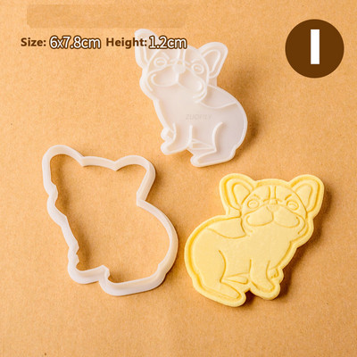 Νέο 2 τεμάχια/Σετ χαριτωμένο μπουλντόγκ σε σχήμα μπουλντόγκ, φόρμα για μπισκότα, εργαλεία ψησίματος για μπισκότα Εργαλείο ψησίματος Κουζινικά σκεύη Bakeware DIY Εργαλείο για παιδιά Καλούπι χεριού