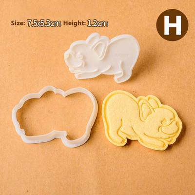 Νέο 2 τεμάχια/Σετ χαριτωμένο μπουλντόγκ σε σχήμα μπουλντόγκ, φόρμα για μπισκότα, εργαλεία ψησίματος για μπισκότα Εργαλείο ψησίματος Κουζινικά σκεύη Bakeware DIY Εργαλείο για παιδιά Καλούπι χεριού