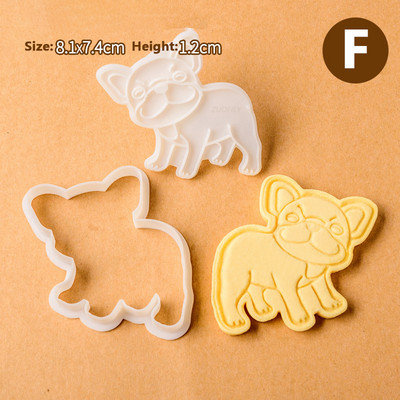 Νέο 2 τεμάχια/Σετ χαριτωμένο μπουλντόγκ σε σχήμα μπουλντόγκ, φόρμα για μπισκότα, εργαλεία ψησίματος για μπισκότα Εργαλείο ψησίματος Κουζινικά σκεύη Bakeware DIY Εργαλείο για παιδιά Καλούπι χεριού
