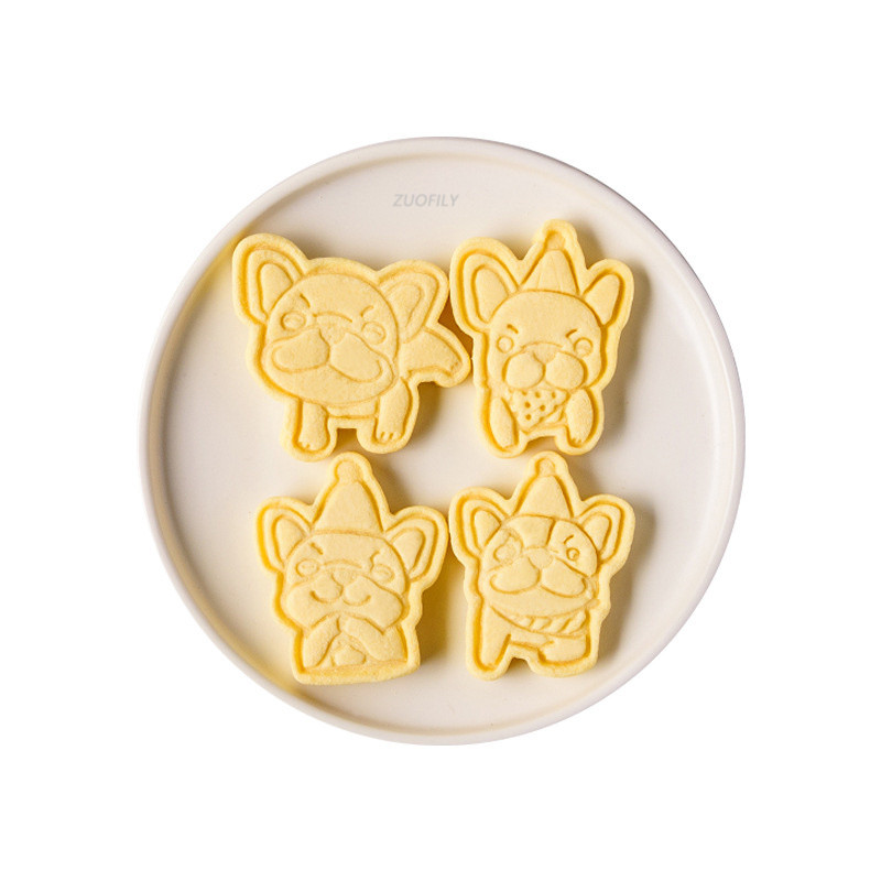 Νέο 2 τεμάχια/Σετ χαριτωμένο μπουλντόγκ σε σχήμα μπουλντόγκ, φόρμα για μπισκότα, εργαλεία ψησίματος για μπισκότα Εργαλείο ψησίματος Κουζινικά σκεύη Bakeware DIY Εργαλείο για παιδιά Καλούπι χεριού