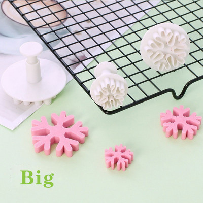 3 τεμάχια/νιφάδα χιονιού Φοντάν Σετ εργαλείων διακόσμησης κέικ ζαχαροπλαστικής μπισκότων ελατηρίου φόρμα μπισκότων μπισκότων Φόρμα κέικ για μπισκότα Αξεσουάρ ψησίματος