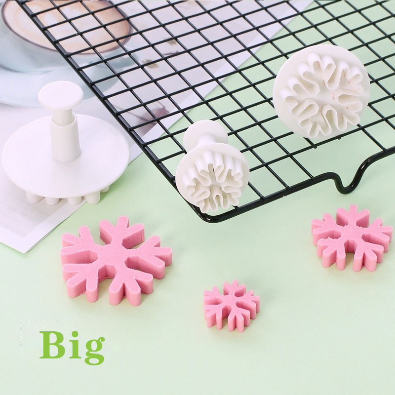3 τεμάχια/νιφάδα χιονιού Φοντάν Σετ εργαλείων διακόσμησης κέικ ζαχαροπλαστικής μπισκότων ελατηρίου φόρμα μπισκότων μπισκότων Φόρμα κέικ για μπισκότα Αξεσουάρ ψησίματος