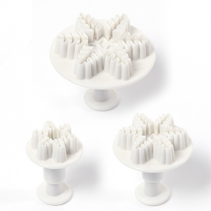 3 τεμάχια/νιφάδα χιονιού Φοντάν Σετ εργαλείων διακόσμησης κέικ ζαχαροπλαστικής μπισκότων ελατηρίου φόρμα μπισκότων μπισκότων Φόρμα κέικ για μπισκότα Αξεσουάρ ψησίματος