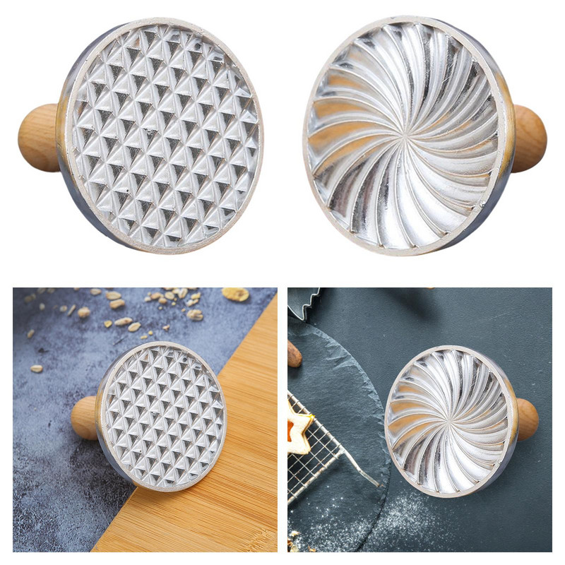 Ștampila de presă pentru matriță sculptată pentru prăjituri cu mâner din lemn pentru patiserie, prăjitură, desert, formă pentru turtă dulce, instrument de coacere pentru biscuiți, tăietor de biscuiți
