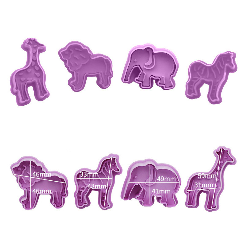 4 bucăți/set bricolaj ștampila biscuiți matriță 3D cookie piston tăietor de patiserie decorarea alimentelor fondant instrument de coacere