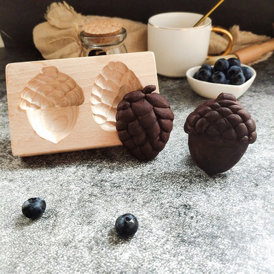 Puidust jõuluküpsise lõikuri press 3D lumememm jõuluvana armsad loomad kook reljeef piparkoogi küpsisevormid köögi küpsetusvorm