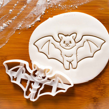 Νέο Cartoon Halloween Horror Spider Bat Cookie Embosser Mold Set Pained Hand-painted Frosting Biscuit Mold Skull Cookie Cutter