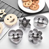 4 tk/komplekt Smiley roostevabast terasest küpsiselõikur biskviitvorm Fondant koogivorm küpsetustööriistad suhkruküpsisevorm