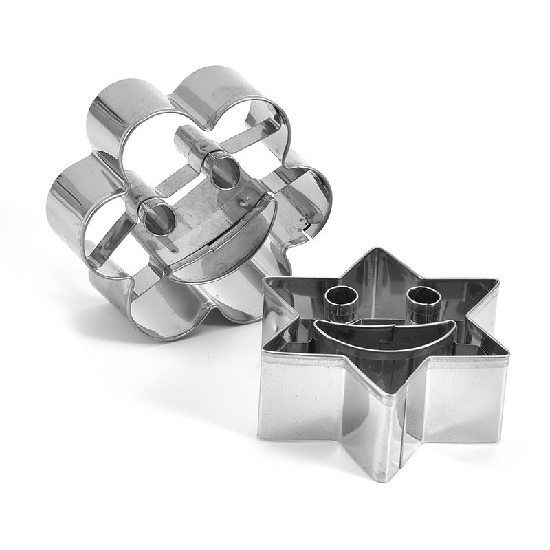 4 tk/komplekt Smiley roostevabast terasest küpsiselõikur biskviitvorm Fondant koogivorm küpsetustööriistad suhkruküpsisevorm