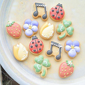 Комплект мини формички за бисквитки с анимационни филми Пластмасова форма за бисквити Инструменти за украса на торти с фондан Инструменти за форми за печене на захарни бисквитки Резци за сладкиши