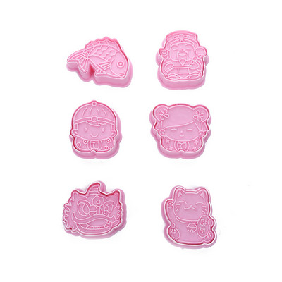 6 tk 3D autolennuk küpsiselõikur küpsisevormi rong Sõiduk transport küpsetustempli press Sugarcraft fondant koogilõikurid