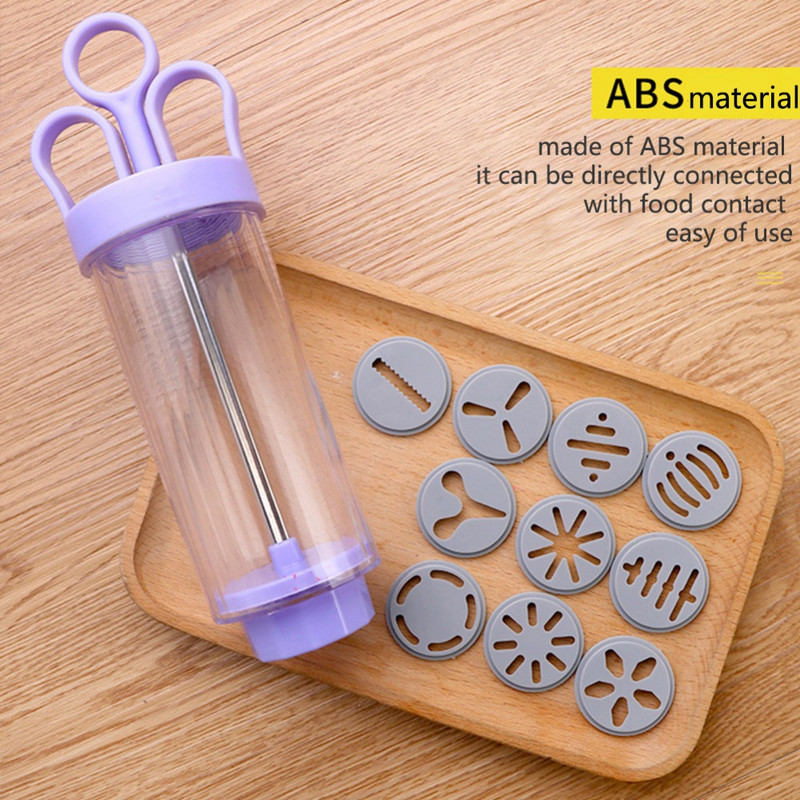 Κιτ πάγου για μπισκότα Πιστόλι φόρμας κόφτη μπισκότων Ακροφύσια εξωθητήρα σύριγγας ζαχαροπλαστικής DIY Piping Cream Εργαλεία παρασκευής κέικ για μπισκότα